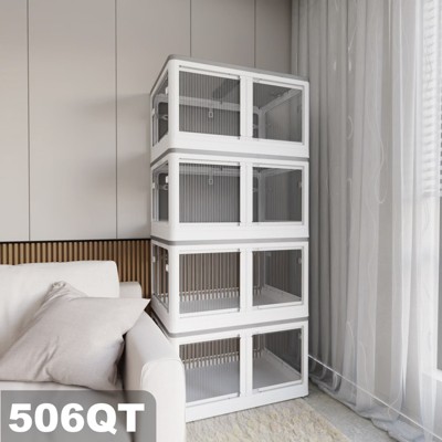 GlasFlength Decorative Storage Cabinets, Stylish and Functional Storage for Every Room, Bedroom, Living Room, Kitchen, White,26.38”*18.5”*14.57"