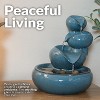 Sunnydaze Indoor Home Decorative Glazed Smooth Ceramic Tiered Vessels Tabletop Water Fountain - 10" - 2 of 4