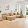 148" U-Shaped Sectional Sofas¨C Teddy Fabric, No Assembly Required Curved Armrest Anti-Slip Base - 2 of 4