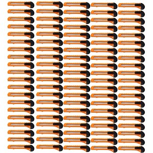 MotoProducts Bulk 6" Box Cutters Neon Orange with Snap-Off Blades and Safety Locks - 1 of 3
