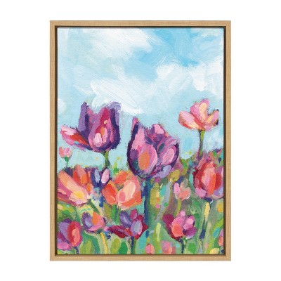 18" x 24" Sylvie Spring Framed Wall Canvas by Rachel Christopoulos Natural - Kate & Laurel All Things Decor