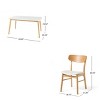 5 PCS Mid-Century Modern Dining Set, Faux Wood Top Dining Table, Dining Chairs with Rubberwood Frame and Polyester Cushion-Coolbibila - 4 of 4