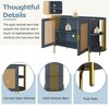 KTMBDW Buffet Cabinet with Shelves and Rattan Doors, Curved Sideboard Buffet Storage Cabinet with Sides Open Shelves for Dining Room, Kitchen - 4 of 4