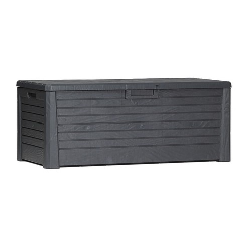 Toomax Florida Uv Resistant Lockable Deck Storage Box Bench For Outdoor Pool Patio Garden Furniture Indoor Toy Bin Container 145 Gal Anthracite Target