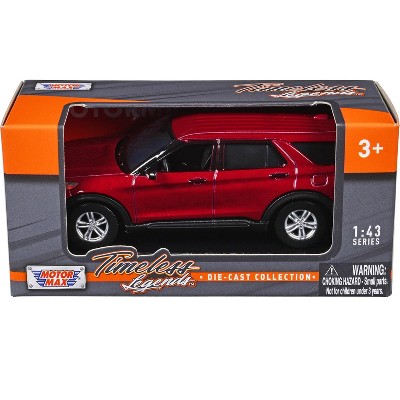 2023 Ford Explorer Red Metallic "Timeless Legends" Series 1/43 Diecast Model Car by Motormax