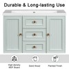 30" Bathroom Vanity Cabinet With Ceramic Basin Wall Mounted Bathroom Vanity With 3 Drawers 1 Storage Cabinet, Green - 4 of 4