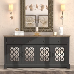 Galano 2-Drawer Sideboard with Mirrored Doors 58.7" W x 15.7" D x 29.2" H - 1 of 4
