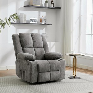 Manual Recliner w/Massage & Heating - 385Lb Capacity Accent Chair for Living Room, Bedroom, 155° Tilt, Cup Holders, Single-Box Delivery - 1 of 4