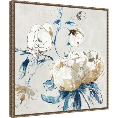 Gold Rosa II Floral Canvas Print with Bronze Frame, 22 x 22 inches
