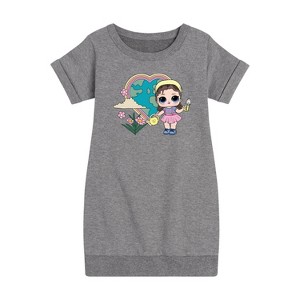 - LOL Surprise! - Grow Grrrl Hearts the Earth Graphic Short Sleeve Fleece Dress - 1 of 4