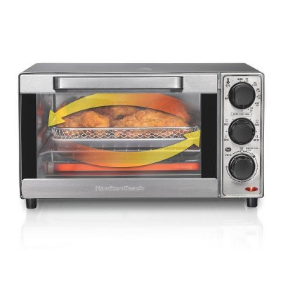 Stainless Steel 4-Slice Air Fryer Toaster Oven with Auto Shutoff