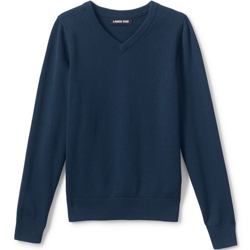 Lands' End School Uniform Boys Cotton Modal Fine Gauge V-neck