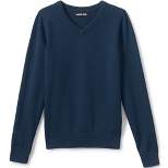 Lands' End School Uniform Boys Cotton Modal Fine Gauge V-neck Sweater