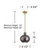 360 Lighting Partridge 9 1/2" Modern Pendant Ceiling Light Fixture Dining Room Over Table Kitchen Island Foyer Hanging Round Brass Mirror Glass Mini - 4 of 4