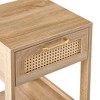 NicBex 15.75" Rattan Nightstand with 1 Drawer and Open Storage Bedside Table End Table for Living Room, Bedroom - 2 of 4