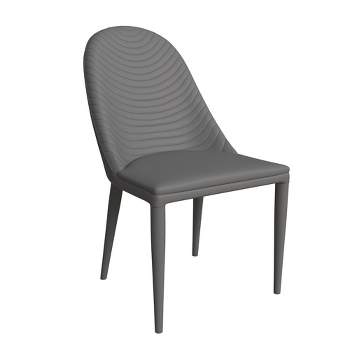 LeisureMod Seville Upholstered Modern Dining Chair with Metal Legs, Armless Upholstered Leather Accent Chair, Contemporary Side Chair
