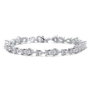 Guili Eternal Sparkle Sapphire and Clear Cubic Zirconia Tennis Bracelet - A Timeless Accessory for Glamorous Elegance - 1 of 3