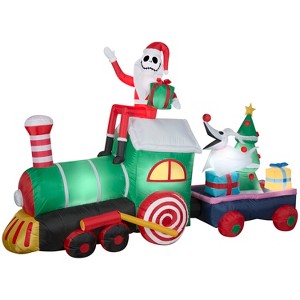 Gemmy Giant Christmas Inflatable Jack Skellington Train Scene, 6 ft Tall, Multi - 1 of 2