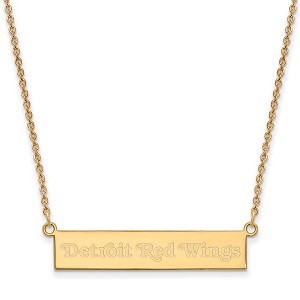 Black Bow Jewelry 14k Yellow Gold Plated Sterling Silver Detroit Red Wings NHL Necklace 18 Inch - 1 of 4