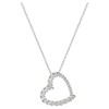 Attop 18" Women's Silver-Plated Cubic Zirconia Heart Pendant Necklace - 2 of 2
