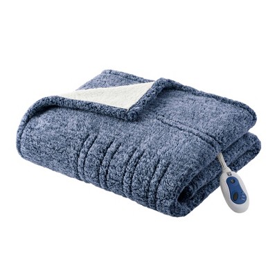 Electric Heated Blanket Machine Washable 50x60 Size Soft & Comfortable  Blue