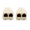 Unique Bargains 20 Pcs RJ11 F-2F F/2F Telephone Modular Splitter Joiner Connectors Beige - 3 of 4