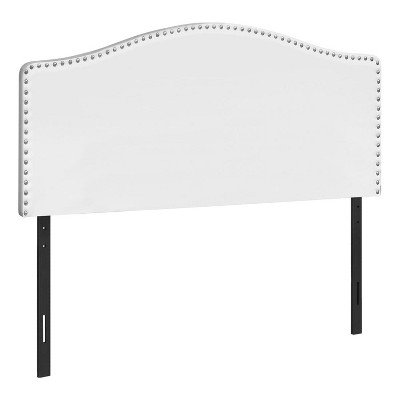 Monarch Specialties Bed Headboard Only Queen Size Bedroom Upholstered Pu Leather Look White Transitional