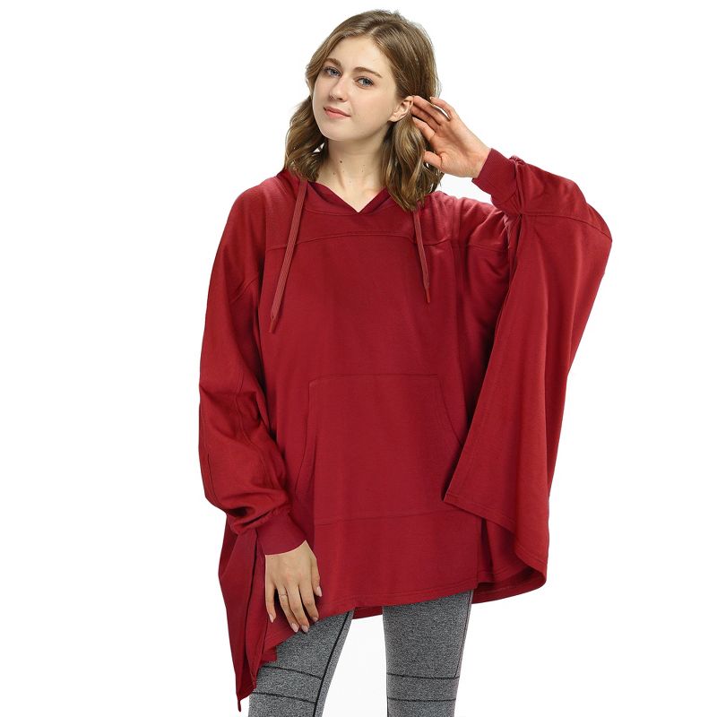 Catalonia Women’s Oversized Hoodie Sweatshirt Cape, Casual Hoodie Cape, Batwing Coat Pullover Blanket, 1 of 7