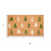 HomeRoots 17" X 29" Brown Green And White Christmas Trees Outdoor Coir Door Mat - 3 of 4