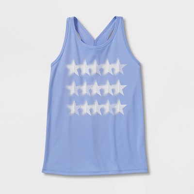 Girls' Star Graphic Tank Top - All in Motion™ Light Blue