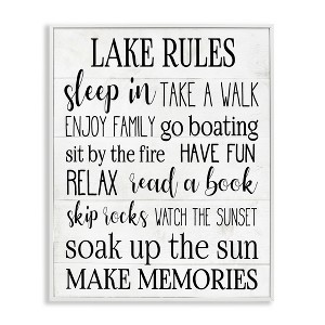 Stupell Industries Motivational Lake Rules Sign Framed Giclee Art - 1 of 4