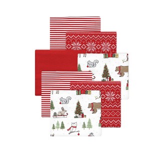 Little Treasure Hudson Baby Cotton Poly Flannel Receiving Blankets 7Pk Multipack - 1 of 2