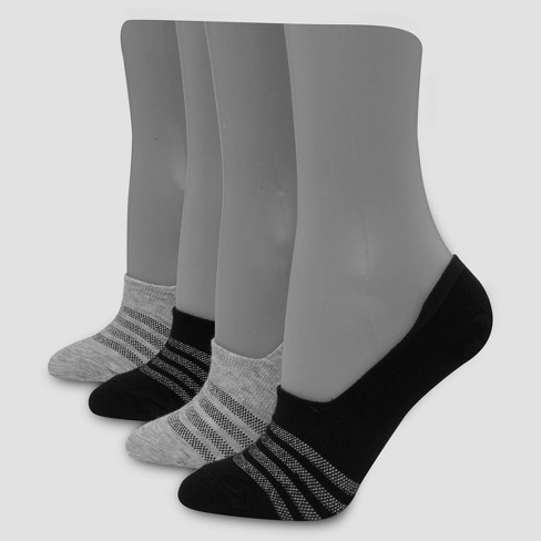 Hanes Premium Women's 4pk Cool Comfort Lightweight Liner Socks - Black ...
