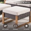 POCASSY 75" Wide Outdoor Sofa Outdoor Furniture Sets, All-Weather Brown Wicker Rattan Outdoor Couch with Ottomans and Cushions for Porch Balcony - 4 of 4