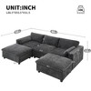 86.5'' Chenille Modular Sectional Sofa with Storage Pockets, Ottomans, and Pillows, 5-Seat U-Shaped Cloud Couch for Living Room - 2 of 4