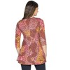 24seven Comfort Apparel Womens Red Print V Neck Three Quarter Sleeve Tunic Top - 3 of 4