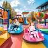 Costway Ride on Bumper Car for Kids with Remote Control 360 Degree Spin LED Light Red/Pink/Navy/Blue - 2 of 4
