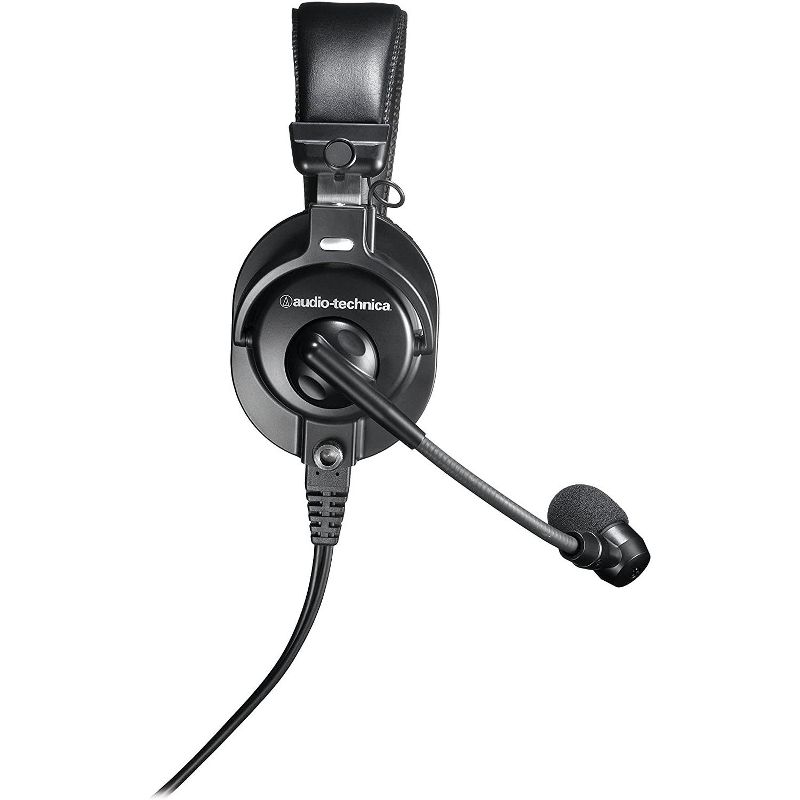 Audio-Technica BPHS1 Broadcast Stereo Headset with Dynamic Cardioid Boom Mic Black, Adjustable, 2 of 5