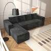 Grungis Convertible Sleeper Sofa Bed with Cylindrical Pillow,Corduroy Folding Mattress Couch with Fixed-Shape Frame,Floor Sofa for Living Room - 3 of 4