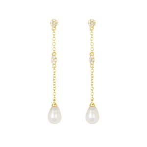 Adornia 14k Gold Plated Freshwater Pearl Drop Earrings - 1 of 4