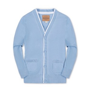 Hope & Henry Baby Boys'  Long Sleeve Tipped Cardigan Sweater, Infant - 1 of 4