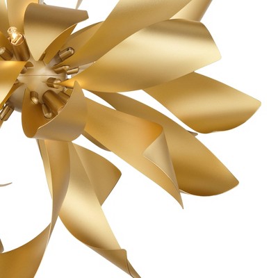 Baldwin Gold Orb Floral 6-Light Modern Pendant Chandelier