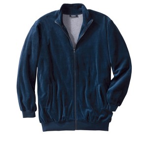 KingSize Men's Big & Tall Tall Velour Full-Zip Jacket - 1 of 2