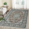 Washable Non Slip Vintage Rug, Low Pile Retro Medallion Carpet, Stain Resistant Indoor Floor Mat for Living Room Bedroom - 3 of 4