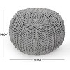 KWPZQEB Round Pouf Ottoman, Knitted Pouf Foot Stool, Cotton Braid Cord Foot Stool Footrest Accent Seat for Living Room, Bedroom, Kids Nursery - 3 of 4
