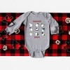 The Juniper Shop Christmas Spirits Red Words Baby Long Sleeve Bodysuit - 18 Month - Heather Grey - 2 of 3
