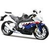 BMW S 1000 RR White with Blue and Red Stripes with Plastic Display Stand 1/12 Diecast Motorcycle Model by Maisto - 2 of 3