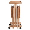 6pc Snack Table Set - Natural - Winsome: Hardwood Construction, Foldable with Wheeled Storage Frame - image 4 of 4