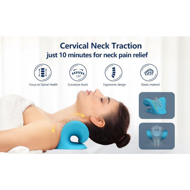 Maison Neck and Shoulder Cervical Traction Relaxer Device, Comfortable Therapy Pillow, Posture Corrector, and Cervical Spine Alignment, 3 of 7