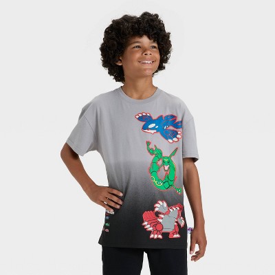 Boys' Pokémon Hoenn Legendary Weather Trio Oversized Short Sleeve Graphic T-Shirt - Gray